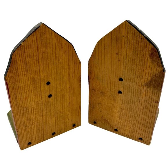 Vintage Accents Wooden Cow Bookends By Boone River Creations Iowa 9